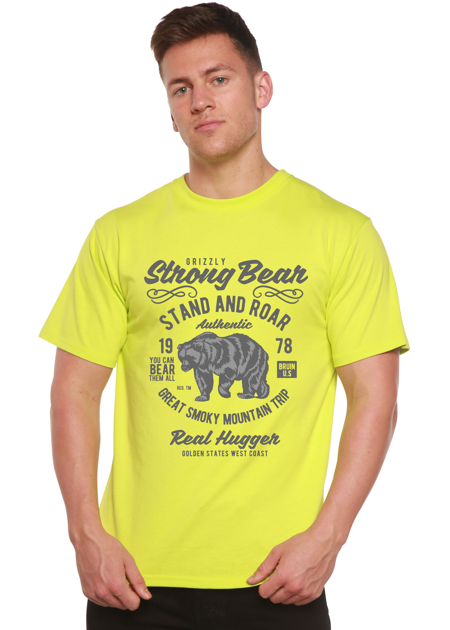 Strong Bear Spun Bamboo® Men's Bamboo Viscose/Organic Cotton Short Sleeve Graphic T-Shirt