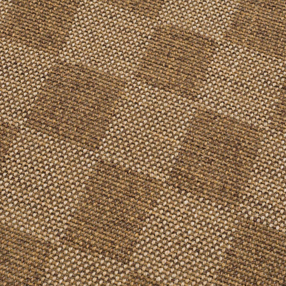Kuval Checkered Brown Outdoor Rug