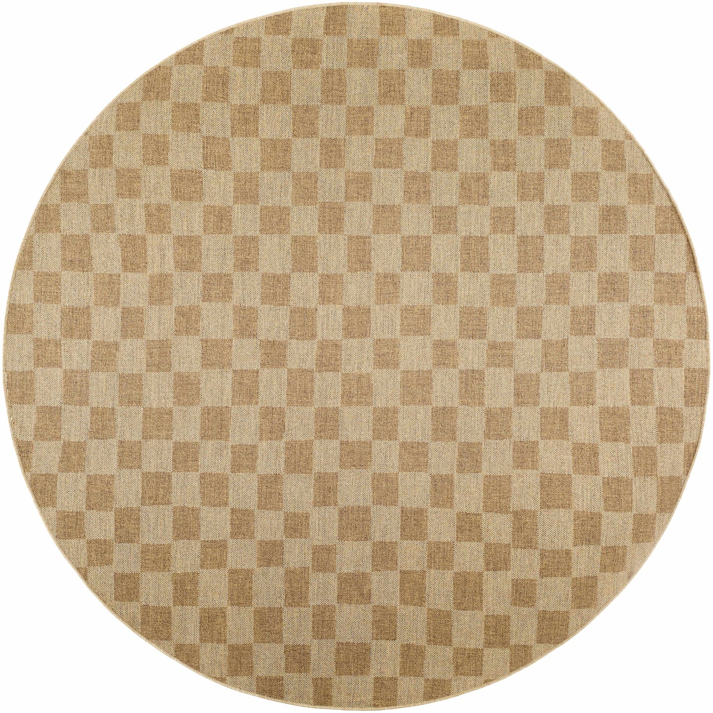 Kuval Checkered Brown Outdoor Rug
