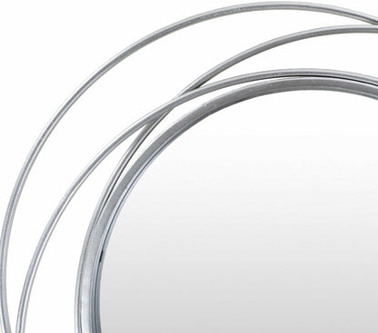 Basay Round Silver Gray Mirror