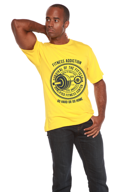 Fitness Addiction Men's Bamboo Viscose/Organic Cotton Short Sleeve Graphic T-Shirt