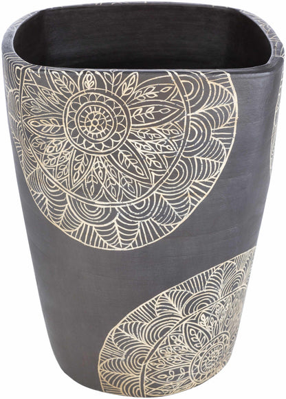 Hearst Terracotta Geometric Black Planter - Clearance