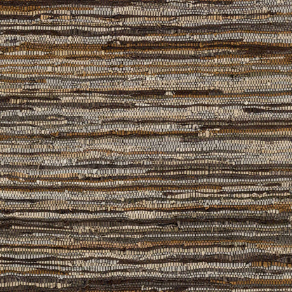 Hand Woven Leather Rag Rug - Clearance